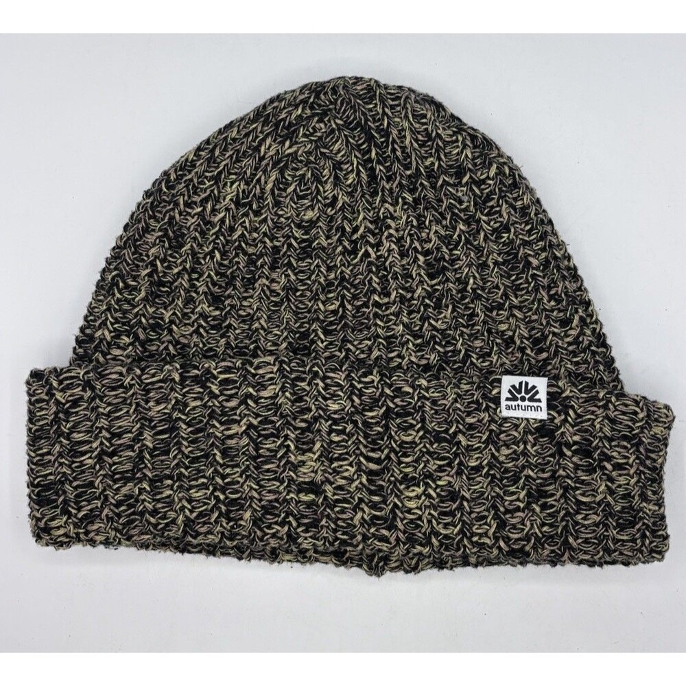 Autumn Brand Knit Beanie Green Marled One Size Winter Ski Snowboard Hat